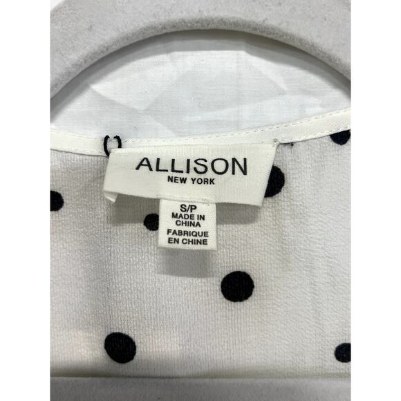 Allison New York Polka Dot Ruffle Trim Wrap Mini Dress White/Black Women's S - Picture 3 of 4